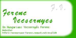 ferenc vecsernyes business card